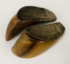 EARLY 19TH CENTURY SNUFF BOX HORSE HOOF A/F - INSCRIBED ''RICHARD GARDE''