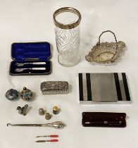 COLLECTION OF MIXED SILVER & INTERESTING ITEMS