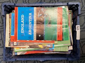 50 ENGLAND FOOTBALL PROGRAMMES SOME WITH TEAM SHEETS & MATCH TICKETS