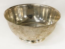 LARGE TIFFANY & CO SILVER BOWL , INSCRIBED TO ''PATRICIA BARNETT''