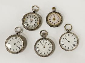 COLLECTION OF SILVER POCKET WATCHES - SOME NAMED