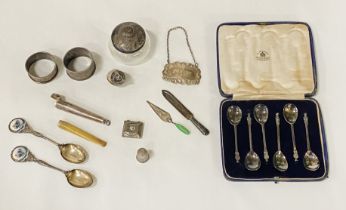 QTY OF SILVER BOXED ITEMS INCL. MAPPIN & WEBB APOSTLE SPOONS