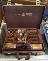 SOLINGER GOLD PLATED CUTLERY SET IN CASE