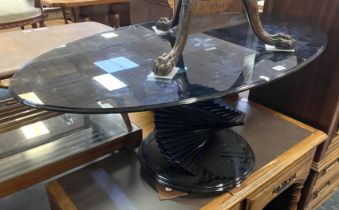 OVAL DESIGNER GLASS COFFEE TABLE