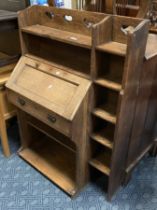 ARTS & CRAFT OAK BOOKCASE/BUREAU