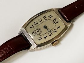 SILVER ART DECO GENTS WRISTWATCH