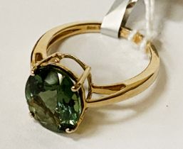 14CT GOLD TOURMALINE RING - SIZE I