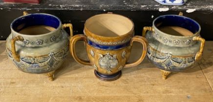 3 DOULTON LAMBETH THREE HANDLED POTS