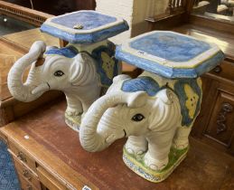 PAIR OF CERAMIC ELEPHANTS