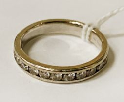 14CT GOLD HALF ETERNITY RING- SIZE G - APPROX 2.5 GRAMS