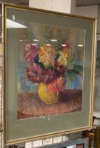 BELLE CRAMER - PASTEL OF STILL LIFE - SIGNED - 58 X 48 CMS PICTURE ONLY