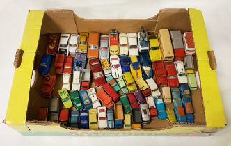 TRAY OF VINTAGE DIE CAST CORGI & MATCHBOX VEHICLES