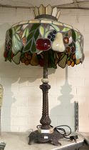 LARGE TIFFANY STYLE FRUIT LAMP - APPROX 90 CMS H