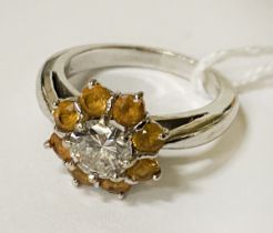 18CT GOLD TESTED DIAMOND RING- APPROX 0.85 POINTS - SIZE L/M - APPROX 6.3 GRAMS