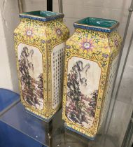 PAIR OF CHINESE PORCELAIN VASES - APPROX 30CMS H