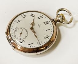 800 SILVER OPEN FACE OMEGA POCKET WATCH - WORKING