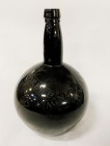 1837 ONION SHAPED BOTTLE BY HALLEY PONTIL - MARK TO BOTTOM