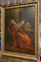 PAINTING BY CHARLES SALIN (1889-1919) SIGNED & DATED - SUBJECT MAYBE BORIS GODUNOV - 46 X 32.5 CMS