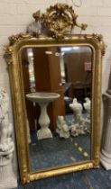 TALL GILT FRAMED MIRROR - DAMAGED