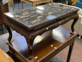 CHINESE OCCASIONAL TABLE WITH ETCHED DESIGN
