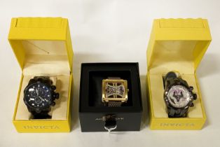 ADEE KAYE BEVERLY HILLS WATCH WITH AN INVICTA PURPLE FACE WATCH & ANOTHER INVICTA WATCH