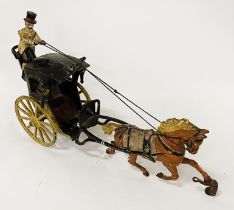 EARLY CAST IRON HORSE & CARRIAGE