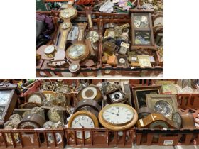 LARGE COLLECTION OF CLOCKS & SOME BAROMETERS