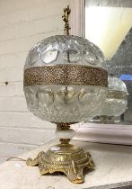 BRASS & CRYSTAL TABLE LAMP