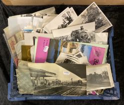 TRAY OF RAILWAYANA TO INCLUDE EARLY PHOTOS