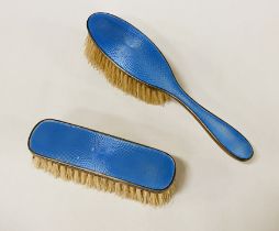 ENAMEL & SILVER DRESSING TABLE BRUSHES