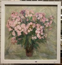 SOFIA KHRUSTALYOVA (1915 - 2006) ''STILL LIFE WITH PHLOX'' 1960S OIL ON CANVAS 72CMS X 69CMS