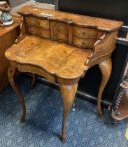 19TH C LADIES WALNUT DESK ON DEER HOOF