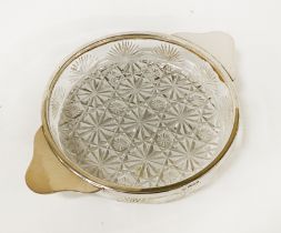 CUT CRYSTAL GLASS SILVER RIMMED DISH BY JOHN ROUND & SONS LTD, SHEFFIELD