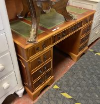 YEW PEDESTAL DESK