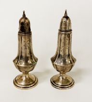 PAIR OF SILVER SALT & PEPPER POTS