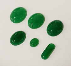 SIX JADE LOOSE GEMSTONES