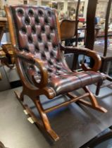 RED ROCKING LEATHER CHAIR