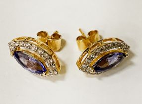 SAPPHIRE & DIAMOND STUD EARRINGS