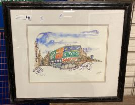 FRAMED & GALLERY STAMPED WATERCOLOUR OF PICCADILLY CIRCUS 29.5CMS (H) X 39.5CMS (W) PIC ONLY