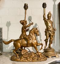 2 SPELTER FIGURAL TABLE LAMPS