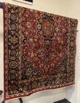 FINE SIGNED NORTH EAST PERSIAN MESHED CARPET 290CMS X 200CMS