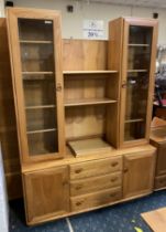 ERCOL SIDEBOARD WITH DISPLAY CABINETS