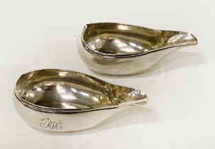 TWO HM SILVER PAP BOATS 3OZS APPROX