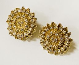 18CT YELLOW GOLD EARRINGS - APPROX 20.10 GRAMS APPROX 1 CARAT OF DIAMONDS