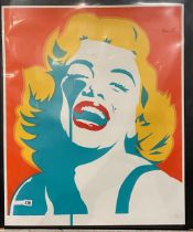 RARE PURE EVIL SCREAMING MARILYN PRINT - GREEN GODDESS ORANG LIMITED TO 40 ONLY 70CMS X 85CMS -