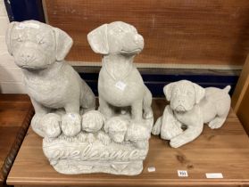 COLLECTION OF DOG STATUES