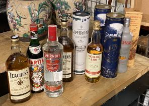 VARIOUS SPIRITS & OTHER DRINKS WITH SINGLE MALT