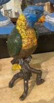 COLD PAINTED BRONZE PARROT - 27.5 CMS APPROX