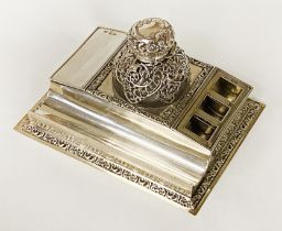 STERLING SILVER INKWELL/STAMP BOX 23OZS TOTAL APPROX
