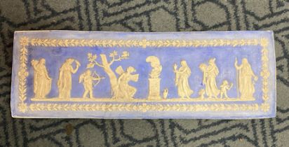 EARLY JASPER WARE PLAQUE - 15.5 X 45.5 CMS APPROX